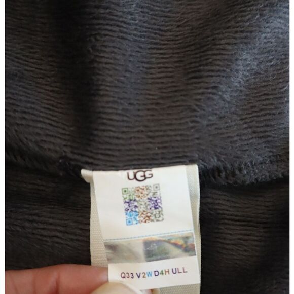 UGG 1096932 Men's Sz XL/2XL Black Heather Robinson Cotton Fleece Robe - Picture 5 of 11